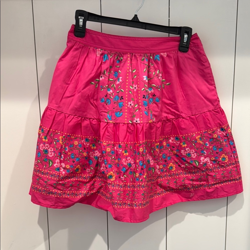 CeCe Pink and Blue Bubble Mini Skirt Tiered Resort Wear